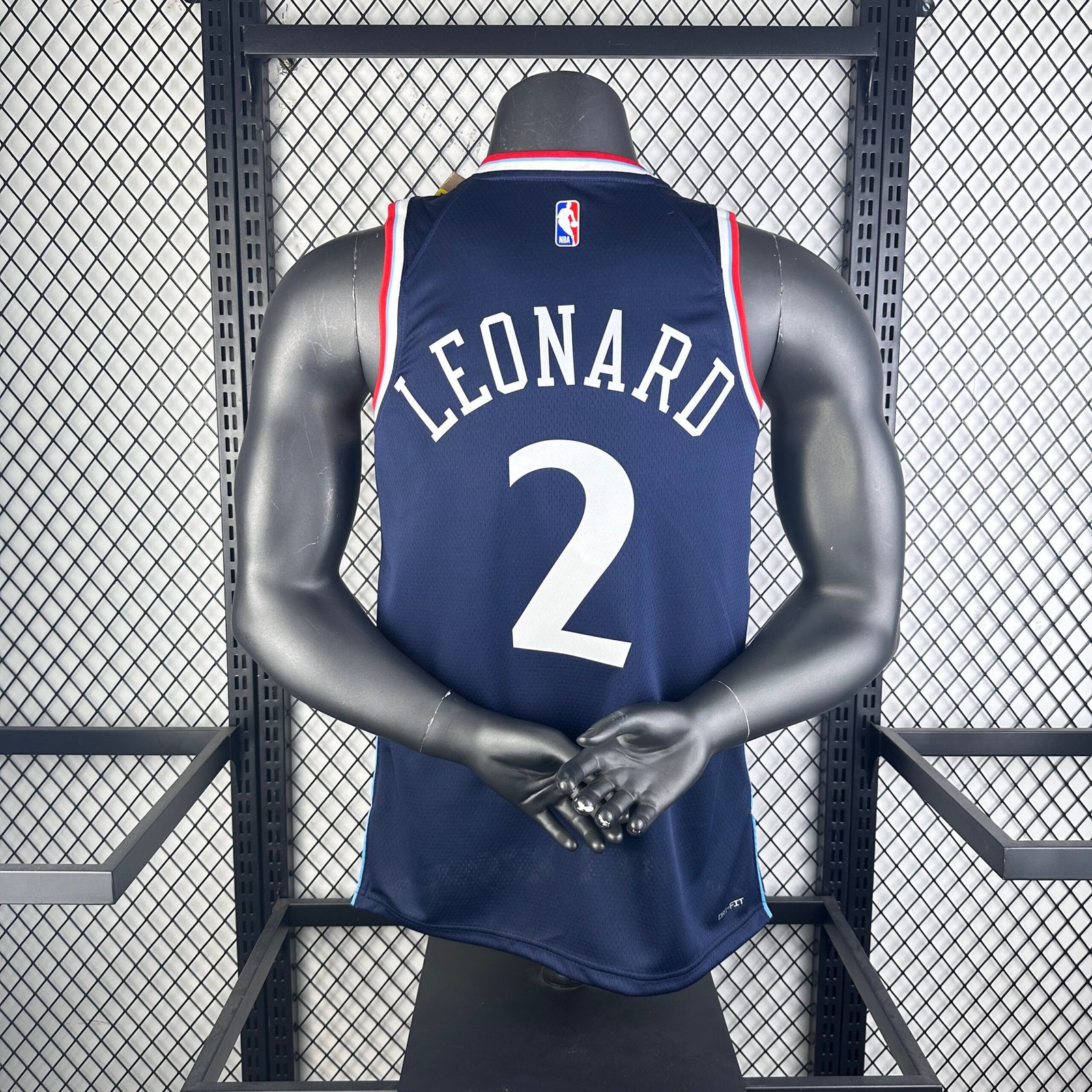 25th Season LA Clippers Away Game Navy Blue Jersey No. 2 Kawhi Leonard - Image 2