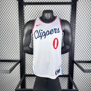 2025 Season, Clippers, Home, White, No. 0, Russell Westbrook