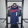 25th Season LA Clippers Away Game Navy Blue Jersey No. 1 James Harden