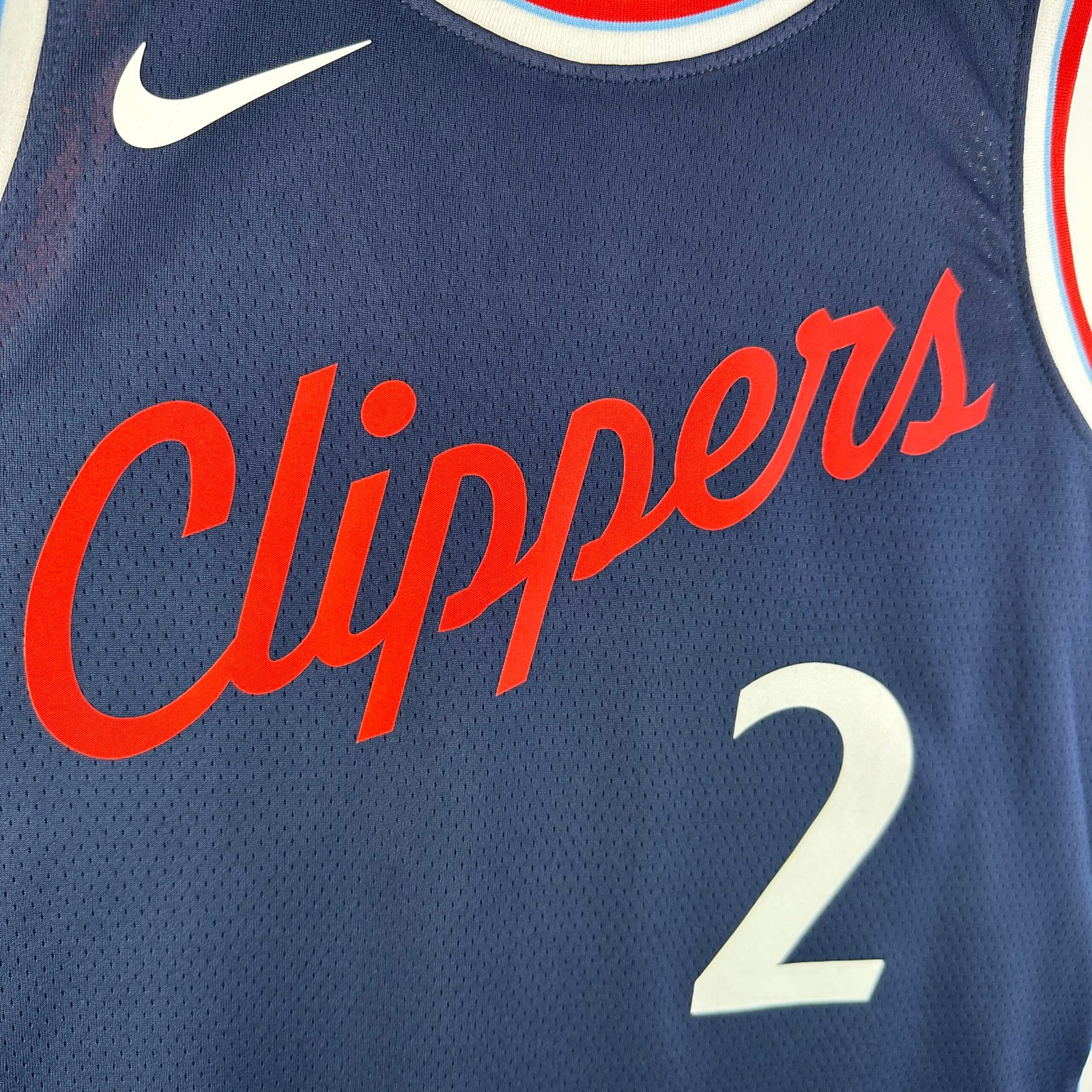 25th Season LA Clippers Away Game Navy Blue Jersey No. 2 Kawhi Leonard - Image 5