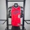 25th Season Clippers Air Jordan Limited Edition Red Jersey No. 0 Russell Westbrook