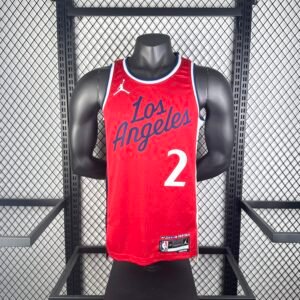 25th Season Clippers Air Jordan Limited Edition Red Jersey No. 2 Kawhi Leonard