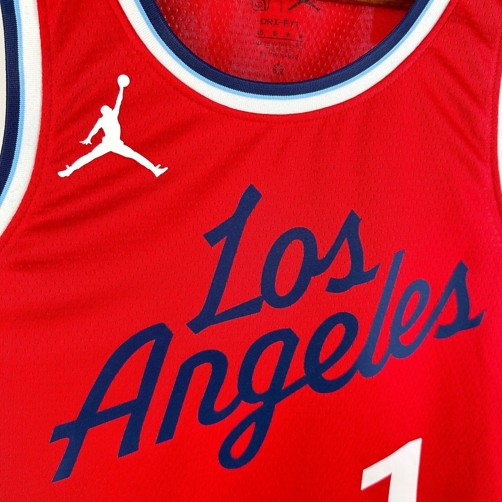 25th Season Clippers Air Jordan Limited Edition Red Jersey No. 1 James Harden - Image 12