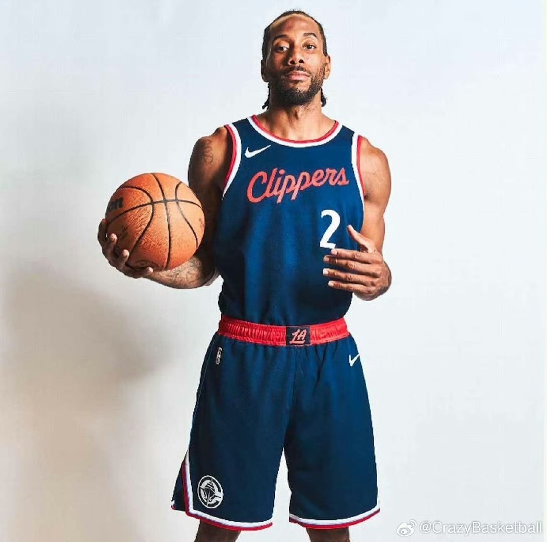 25th Season LA Clippers Away Game Navy Blue Jersey No. 2 Kawhi Leonard - Image 12