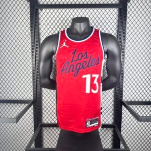25th Season Clippers Air Jordan Limited Edition Red Jersey No. 13 Paul George