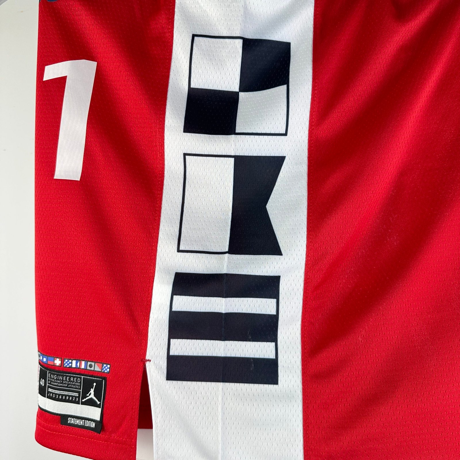 25th Season Clippers Air Jordan Limited Edition Red Jersey No. 1 James Harden - Image 14