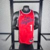 25th Season Clippers Air Jordan Limited Edition Red Jersey No. 1 James Harden